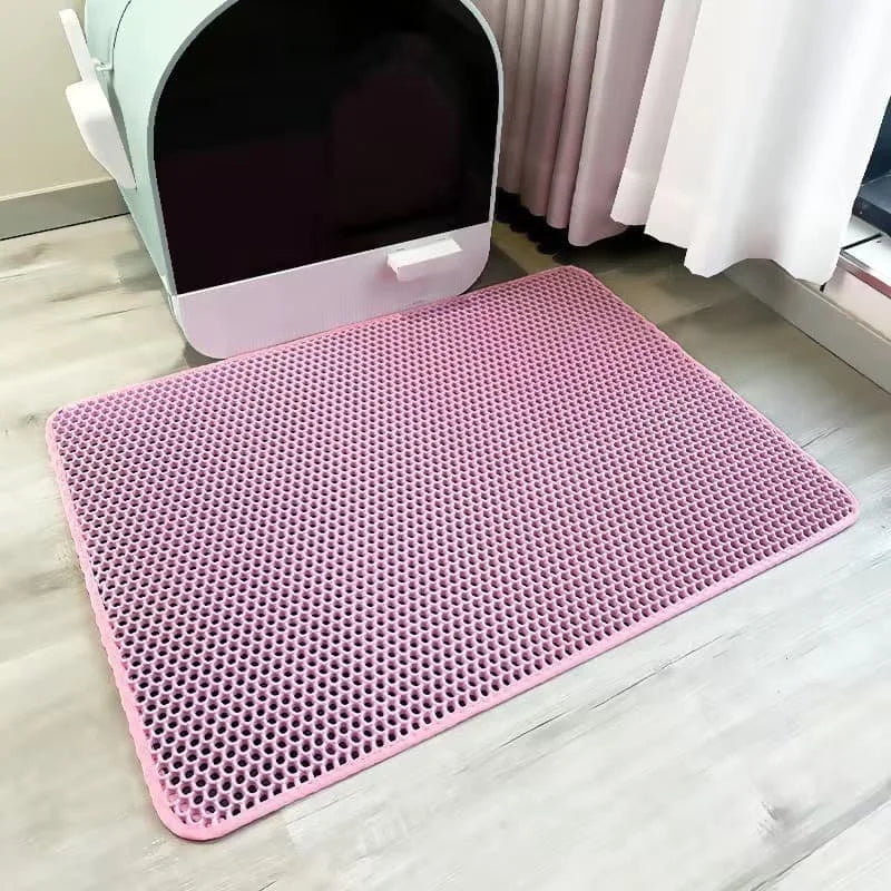 Cat Accessories Double Layer Litter Trapping Mat, Cat Stuff Washable Anti Tracking Pad, Pet Cat Supplies for Litter Box