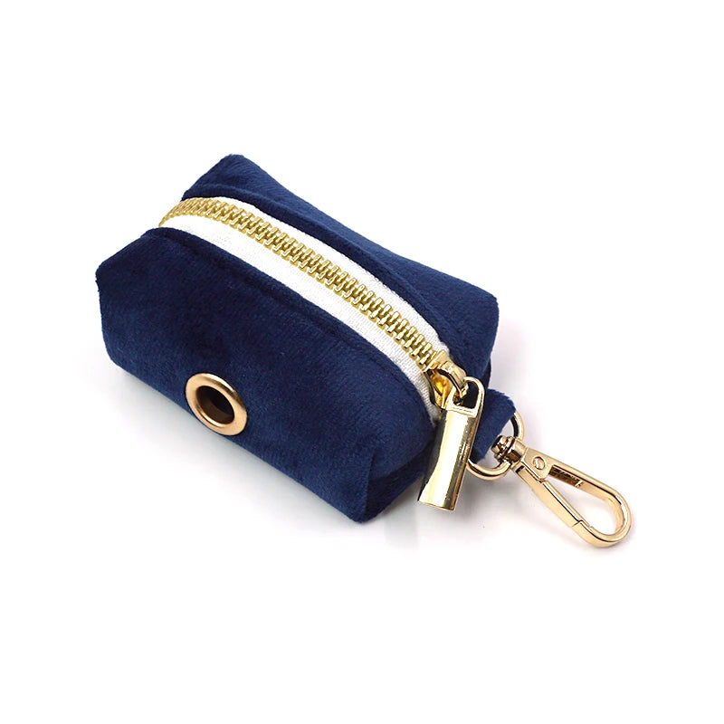 Deep Blue Velvet Personalized Dog Harness Luxury Designer Dog Collar Leash Set Bow Pet Collar with Walking Lead Pet Accessories