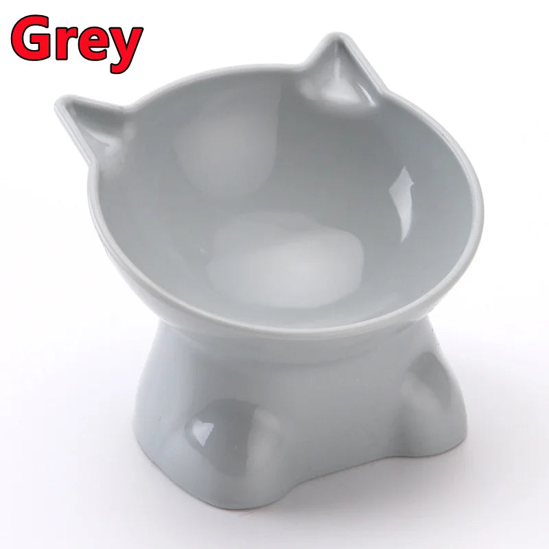 N Hot Cat Bowl High Foot Dog Bowl 45°Neck Protector Cat Pet Food Water Bowl Pet Feeding Cup Pet Feeder Bow