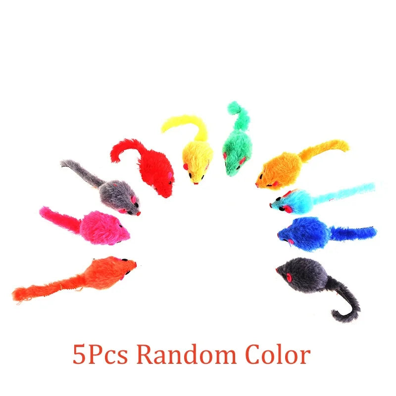 5pcs Rattle Cat Mouse Toys Prefilled Catnip Interactive Kitten Toy Cat Mice Toys Bite Resistance Cat Playing Toy Cat Accessories