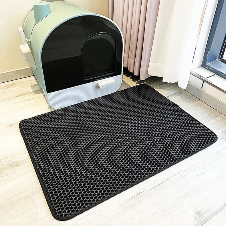 Cat Accessories Double Layer Litter Trapping Mat, Cat Stuff Washable Anti Tracking Pad, Pet Cat Supplies for Litter Box