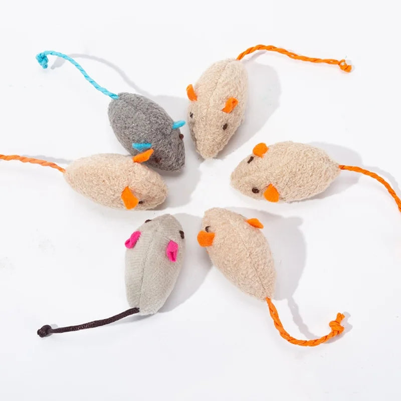 5pcs Rattle Cat Mouse Toys Prefilled Catnip Interactive Kitten Toy Cat Mice Toys Bite Resistance Cat Playing Toy Cat Accessories