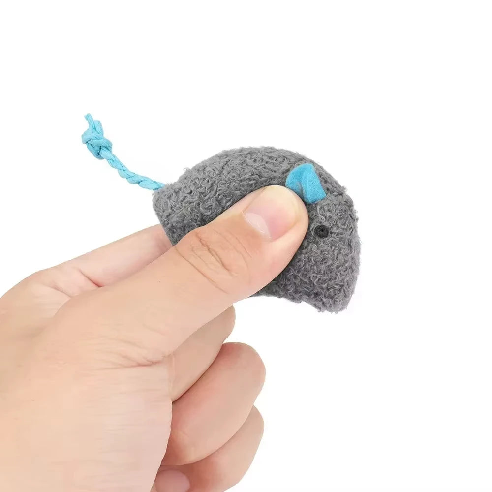 5pcs Rattle Cat Mouse Toys Prefilled Catnip Interactive Kitten Toy Cat Mice Toys Bite Resistance Cat Playing Toy Cat Accessories