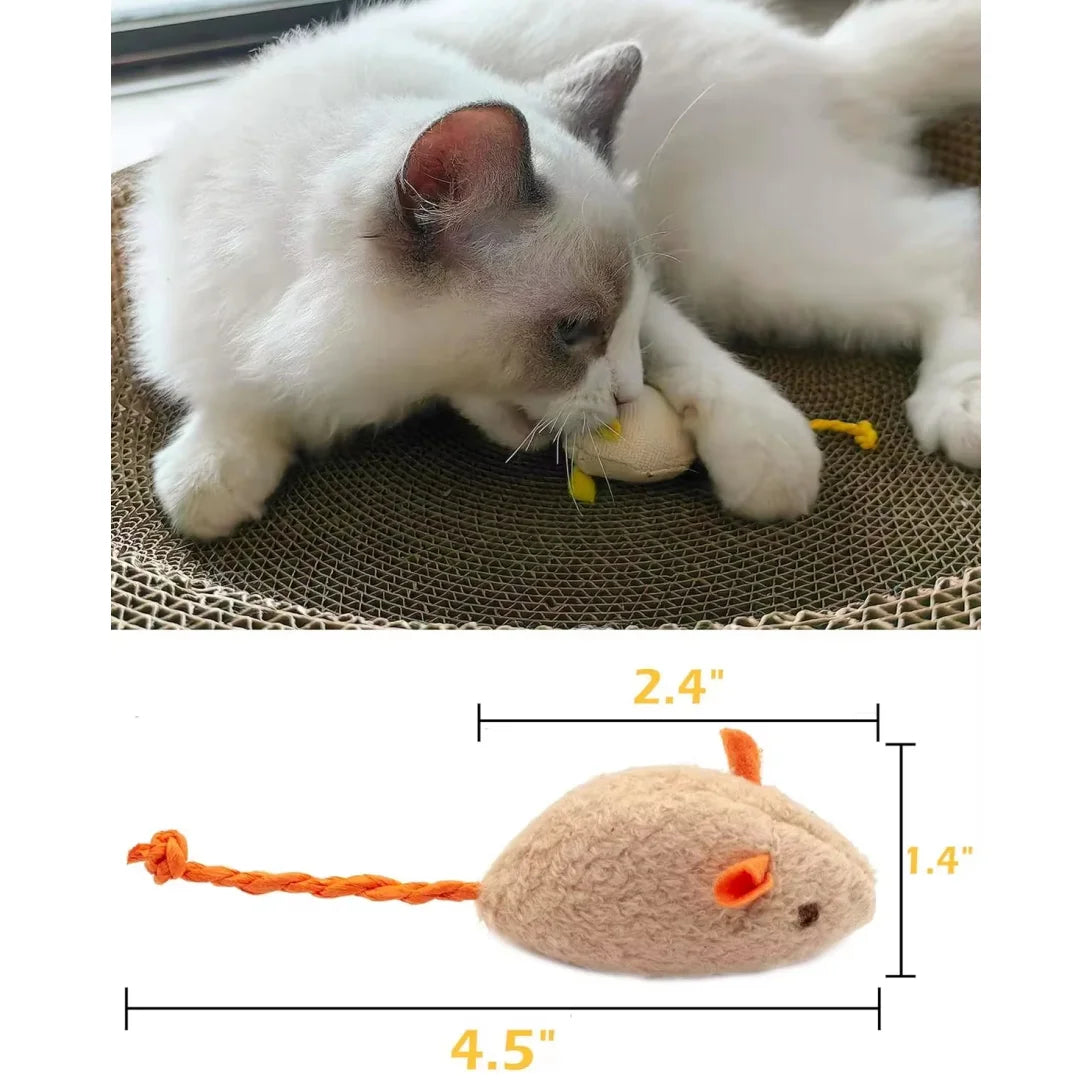 5pcs Rattle Cat Mouse Toys Prefilled Catnip Interactive Kitten Toy Cat Mice Toys Bite Resistance Cat Playing Toy Cat Accessories