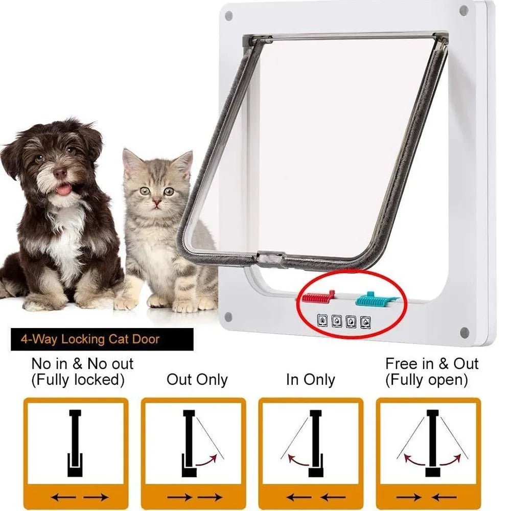 Cat Two-way Door Free Entry and Exit Easy To Install Cat Accessories Cat Flap Durable and Scratch-resistant Pet Supplies
