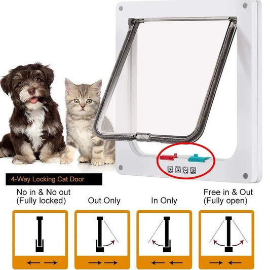 Cat Two-way Door Free Entry and Exit Easy To Install Cat Accessories Cat Flap Durable and Scratch-resistant Pet Supplies