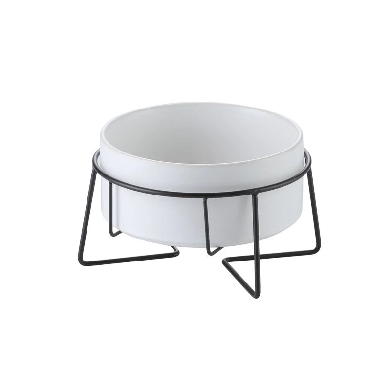 Double Cat Food Water Bowls with Stand Ceramic Pet Feeding Accessories Cats Small Dogs Eat Drink Supplies Puppy Feeder Bowl