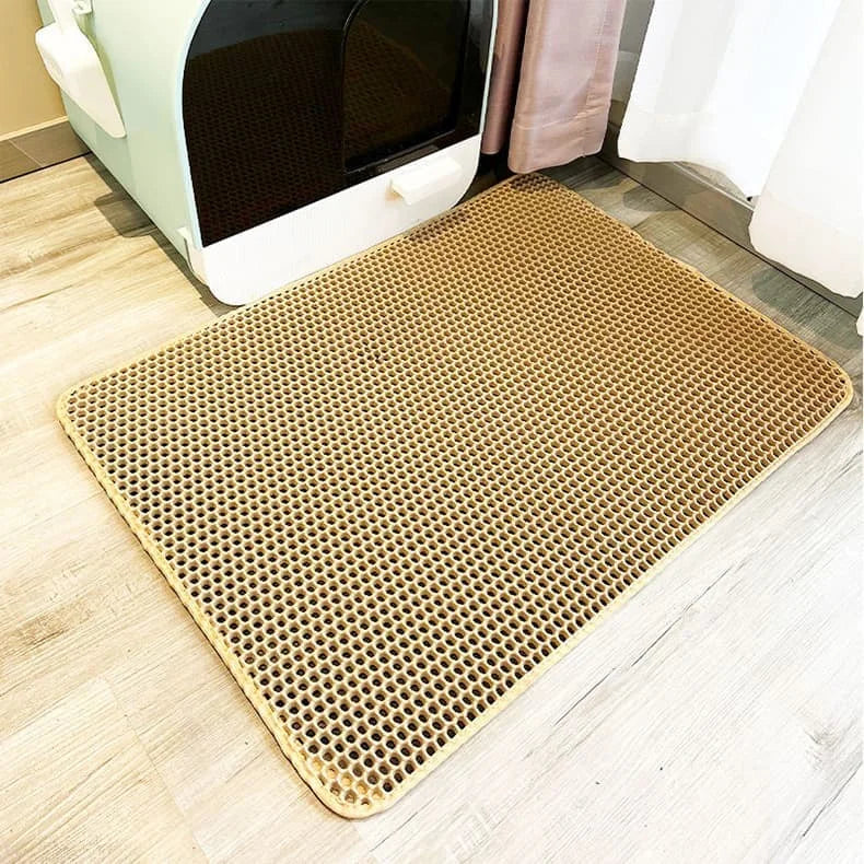 Cat Accessories Double Layer Litter Trapping Mat, Cat Stuff Washable Anti Tracking Pad, Pet Cat Supplies for Litter Box