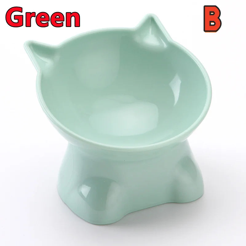 N Hot Cat Bowl High Foot Dog Bowl 45°Neck Protector Cat Pet Food Water Bowl Pet Feeding Cup Pet Feeder Bow