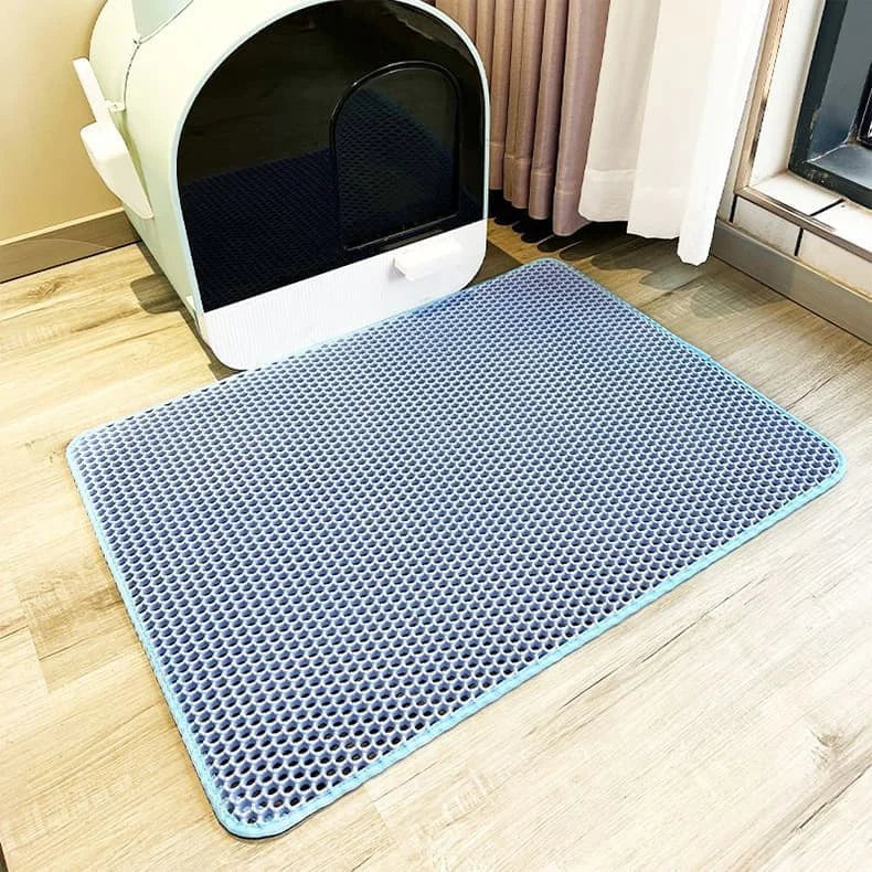 Cat Accessories Double Layer Litter Trapping Mat, Cat Stuff Washable Anti Tracking Pad, Pet Cat Supplies for Litter Box